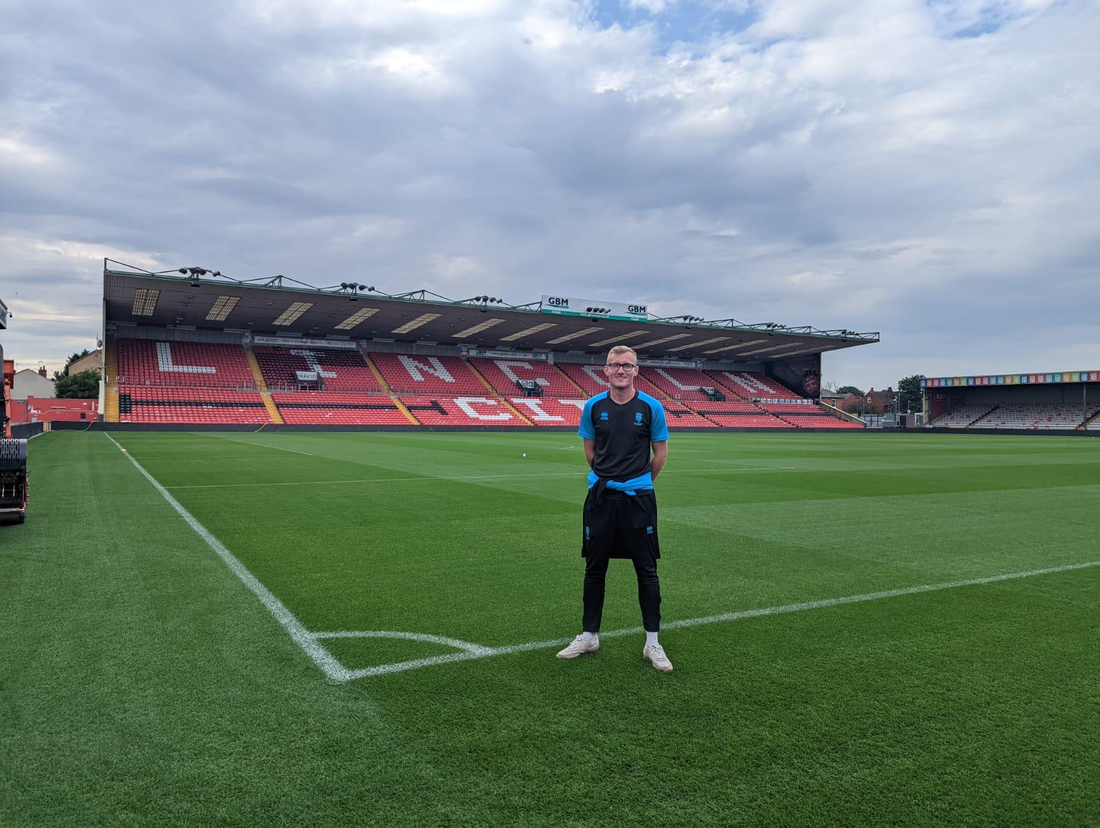 Brad Jeffreys from Lincoln City on the pitch