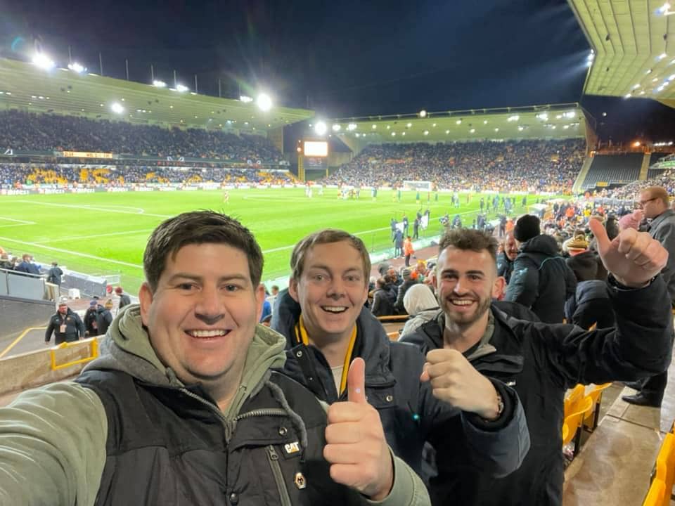 SGL Area manager Danial Bridges (on the left) with colleagues Arno Hovenga and Tom Grafen at Molineux Stadium.