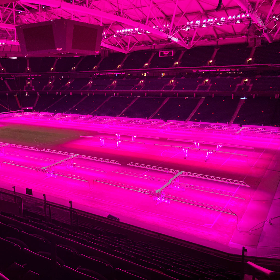 The SGL LED440's and LED120's on the pitch of the Friends Arena.