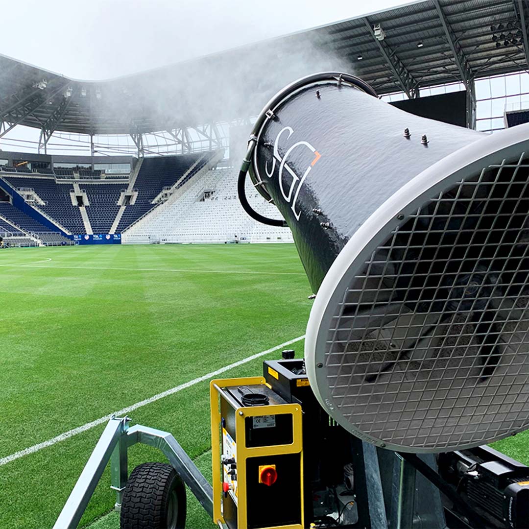 The SGL TC50 uses the cooling mechanism to cool down the pitch of the TQL Stadium.