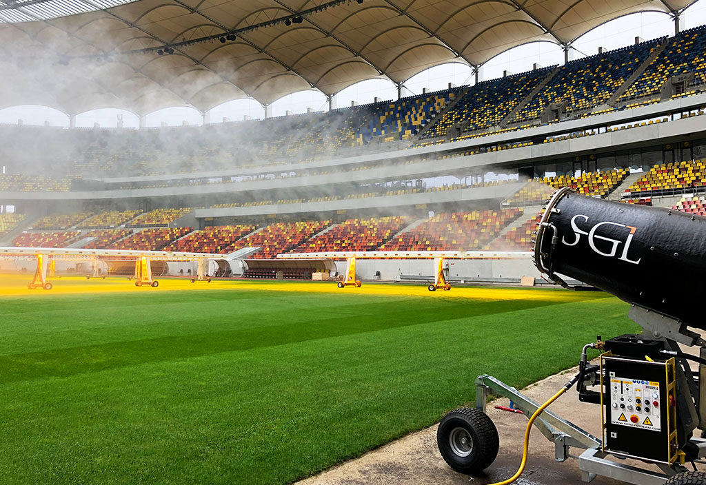 The SGL TC50 cooling down the pitch of Bucharest National Stadium.