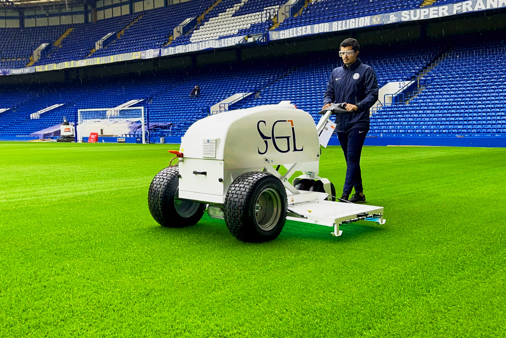 The SGL UVC180 on the pitch of Stamford Bridge, home of Chelsea FC.