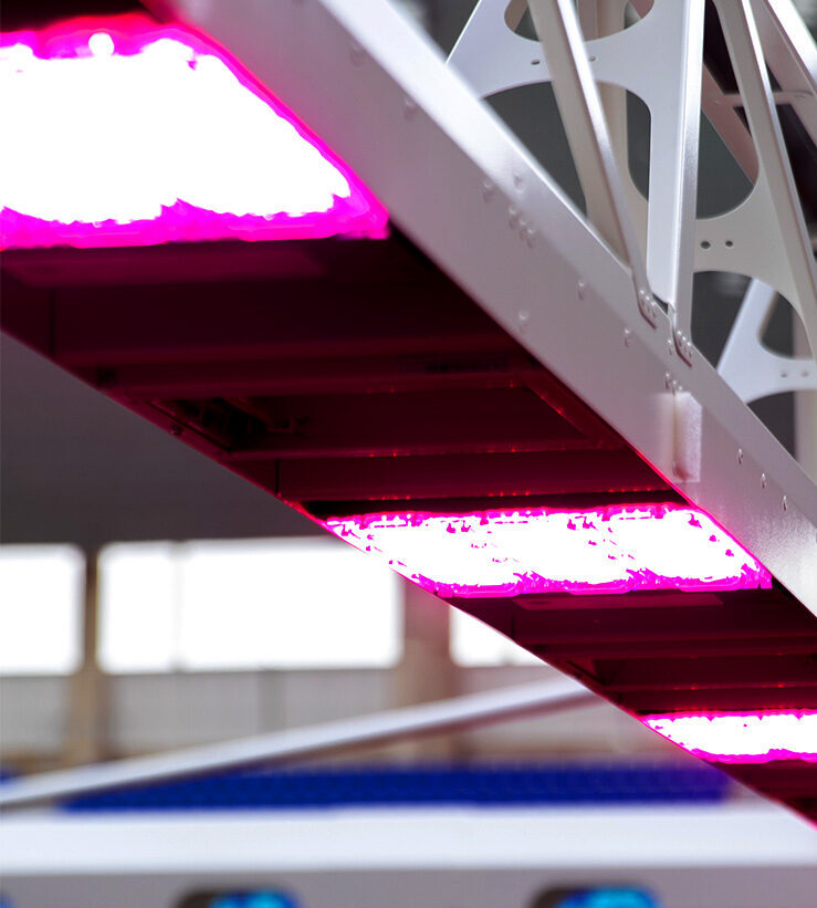 Close of a LED440 arm with LED fixtures.