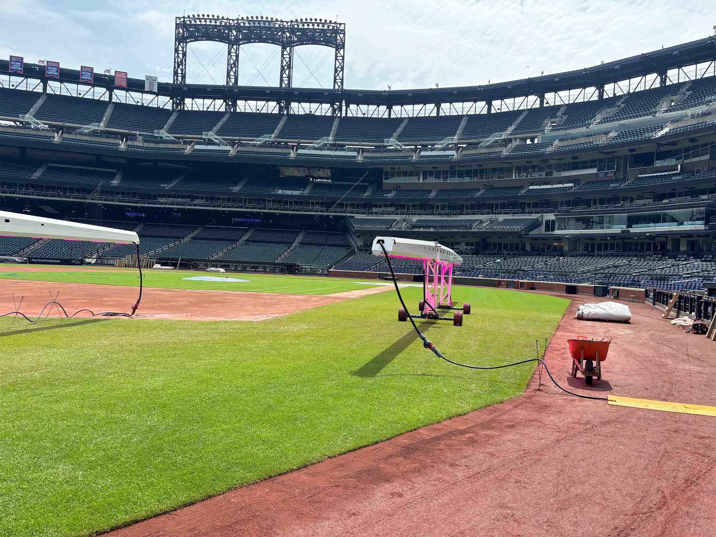 LED120 grow lights on the field of Citi Field, home of the New York Mets